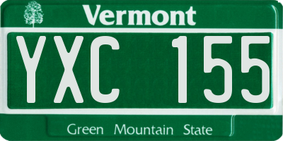 VT license plate YXC155