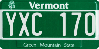 VT license plate YXC170
