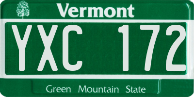 VT license plate YXC172