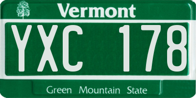 VT license plate YXC178