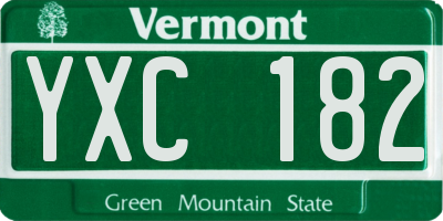VT license plate YXC182