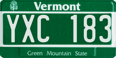 VT license plate YXC183