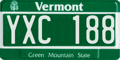 VT license plate YXC188