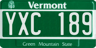 VT license plate YXC189