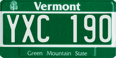 VT license plate YXC190