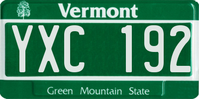 VT license plate YXC192