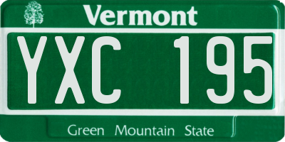 VT license plate YXC195