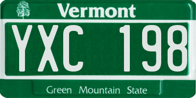 VT license plate YXC198