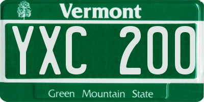 VT license plate YXC200