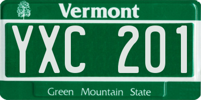 VT license plate YXC201
