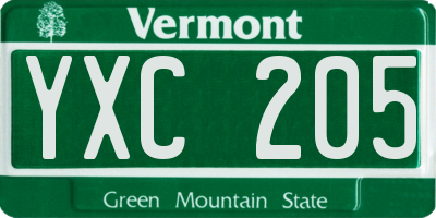 VT license plate YXC205