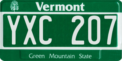 VT license plate YXC207