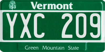 VT license plate YXC209