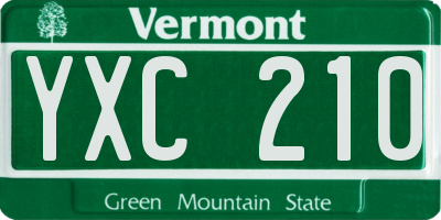 VT license plate YXC210