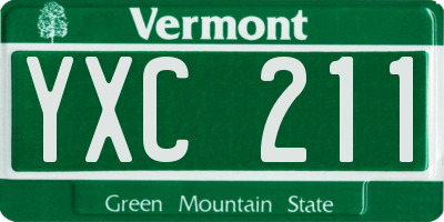 VT license plate YXC211