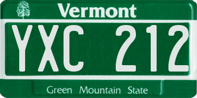 VT license plate YXC212