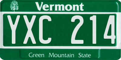 VT license plate YXC214