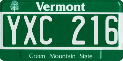 VT license plate YXC216