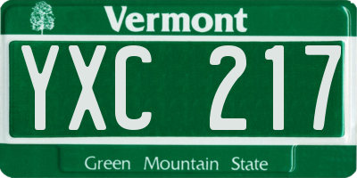 VT license plate YXC217