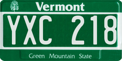 VT license plate YXC218