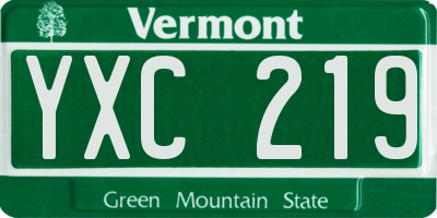 VT license plate YXC219