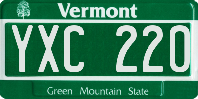 VT license plate YXC220