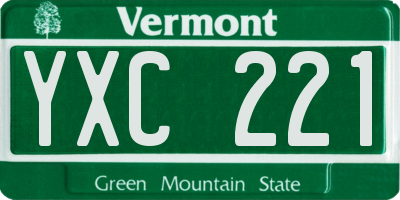 VT license plate YXC221