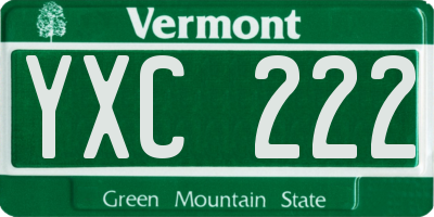 VT license plate YXC222