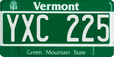 VT license plate YXC225