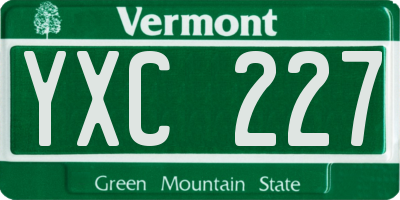 VT license plate YXC227