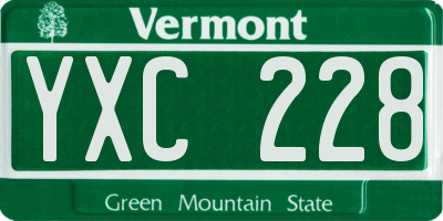 VT license plate YXC228