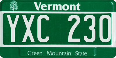 VT license plate YXC230