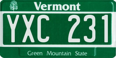 VT license plate YXC231