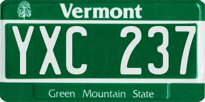 VT license plate YXC237