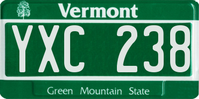 VT license plate YXC238