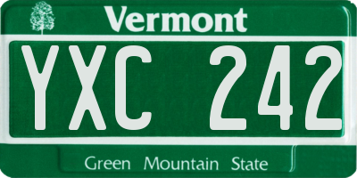 VT license plate YXC242