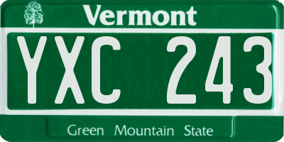 VT license plate YXC243