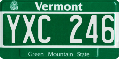 VT license plate YXC246