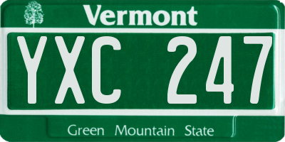 VT license plate YXC247