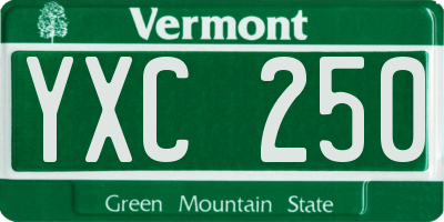 VT license plate YXC250