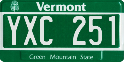 VT license plate YXC251