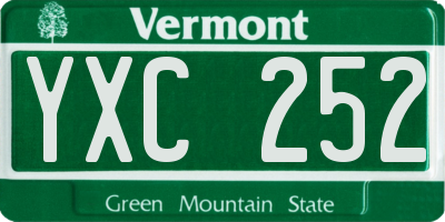 VT license plate YXC252