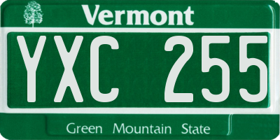 VT license plate YXC255