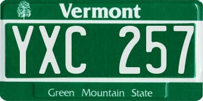 VT license plate YXC257