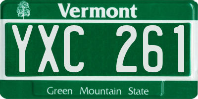 VT license plate YXC261