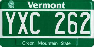 VT license plate YXC262
