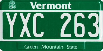 VT license plate YXC263