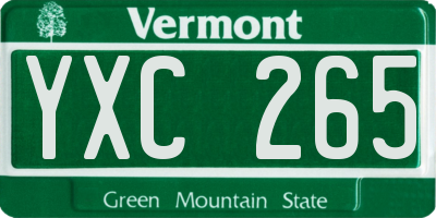 VT license plate YXC265