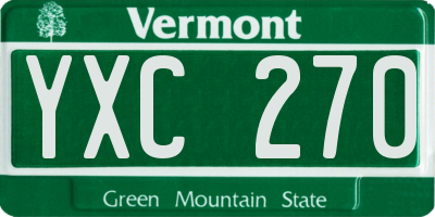 VT license plate YXC270