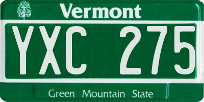 VT license plate YXC275